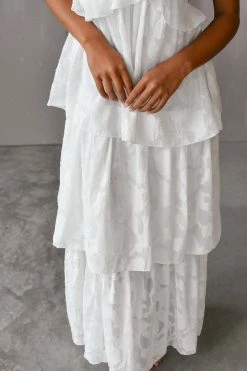 Confête Marie White Tiered Maxi Dress