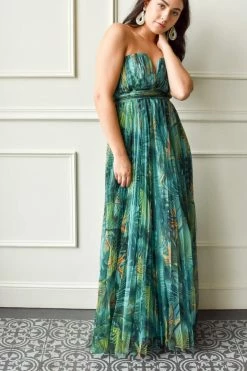 Confête Nayarit Tropical Print Strapless Maxi Clothing