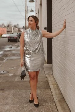 Confête Clothing Party Favor Silver Sequin Mini Dress