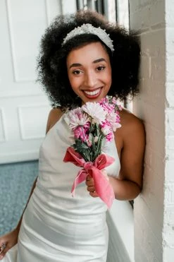 Shiraleah SOLD OUT - Pearl And Satin Top Knot Headband The Bridal Suite