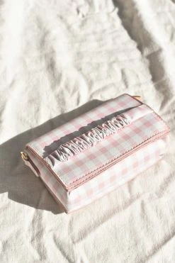 Confête Pink And White Gingham Clutch