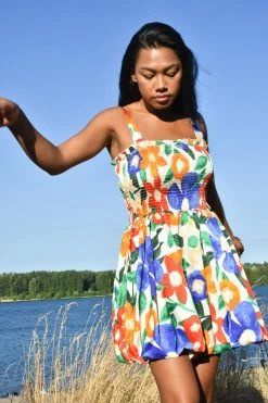 Confête Positano Floral Print Mini Dress