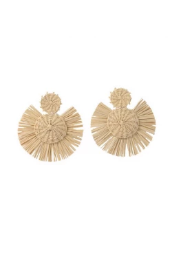 Confête Accessories Rosario Iraca Palm Earrings - Natural