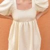 Confête SOLD OUT - Viola Puff Sleeve Ivory Mini Dress