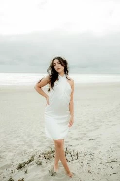 Confête Sienna Satin Halter Mini Dress