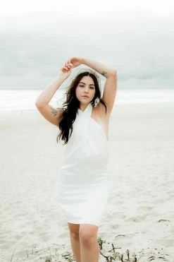 Confête Sienna Satin Halter Mini Dress