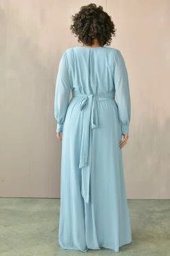 Confête Clothing Georgie Slate Blue Wrap Dress