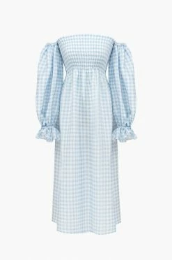 Sleeper Atlanta Linen Dress - Blue Vichy Clothing 10 Sleeper Atlanta Linen Dress - Blue Vichy Clothing