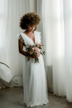 Confête Starry Eyed Glitter Star Mesh Maxi - White Clothing