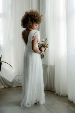 Confête Starry Eyed Glitter Star Mesh Maxi - White Clothing