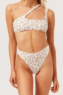 Solid & Striped The Brody Bottom - Gold Leopard Jacquard Swim