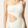 Solid & Striped The Claudia Cream One-Piece With Cutout