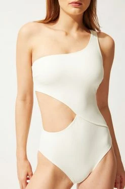 Solid & Striped The Claudia Cream One-Piece With Cutout