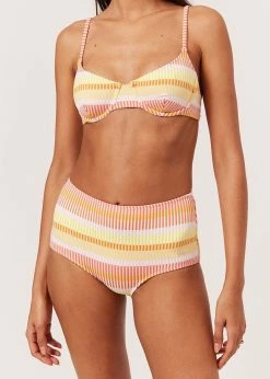 Cheap Confête Store 32 Solid & Striped Swim The Ginger Top - Sorbet Technicolor Mosaic