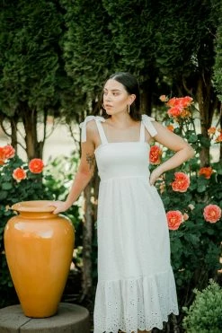 ConfĂȘte Eliza White Eyelet Midi Dress Clothing