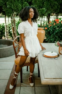 Confête Lovestruck White Eyelet Ruffle Tier Mini Dress The Bridal Suite