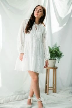 Confête Savannah Eyelet Mini Dress Clothing