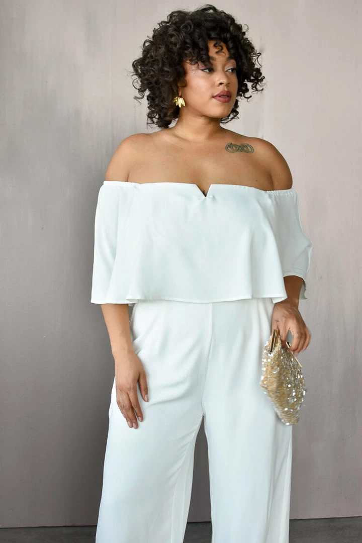 Confête Clothing Off The Shoulder White Jumpsuit 6 Confête Clothing Off The Shoulder White Jumpsuit