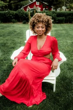 Confête Clothing Zara Red Cutout Maxi Dress