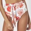 Charlie Holiday Cabana Orange Floral High Waist Bikini Bottoms Swim