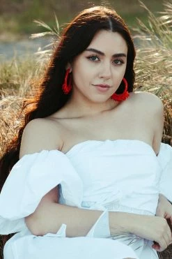 Treasure Jewels Accessories SOLD OUT - Claudia Red Beaded Hoop Earrings