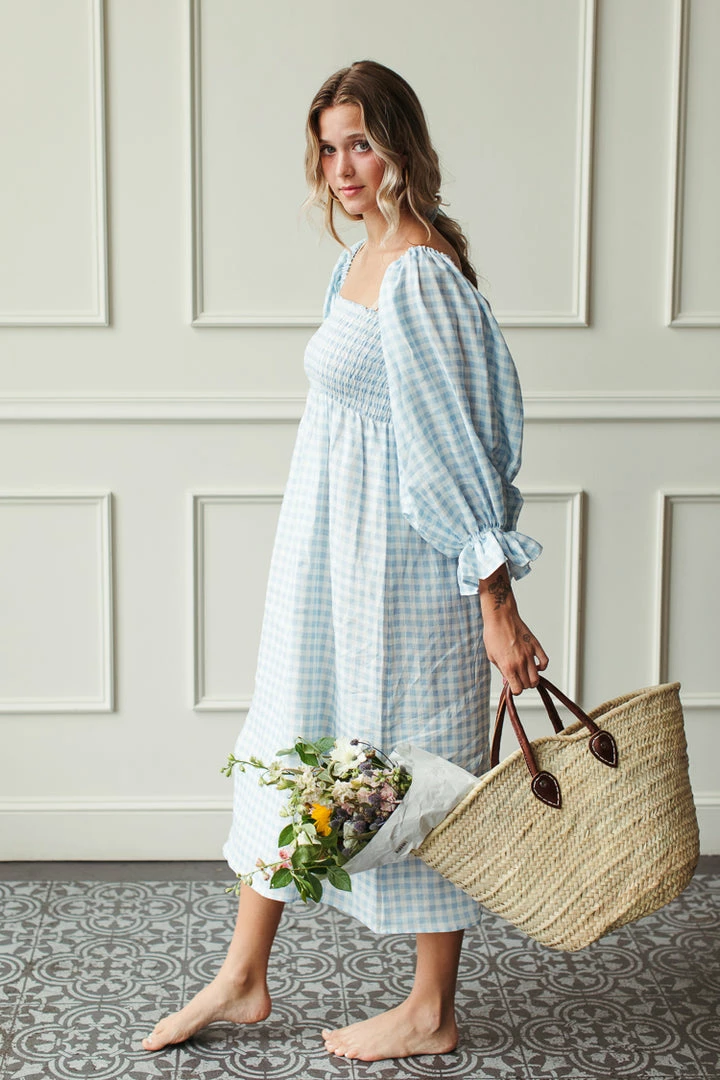 Sleeper Atlanta Linen Dress - Blue Vichy Clothing 3 Sleeper Atlanta Linen Dress - Blue Vichy Clothing